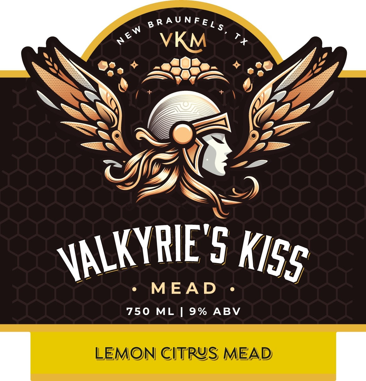 Limon Citrus Mead label from Valkyrie's Kiss Meadery.